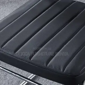 Office Chairs: Black Leather Conference Room Seat
