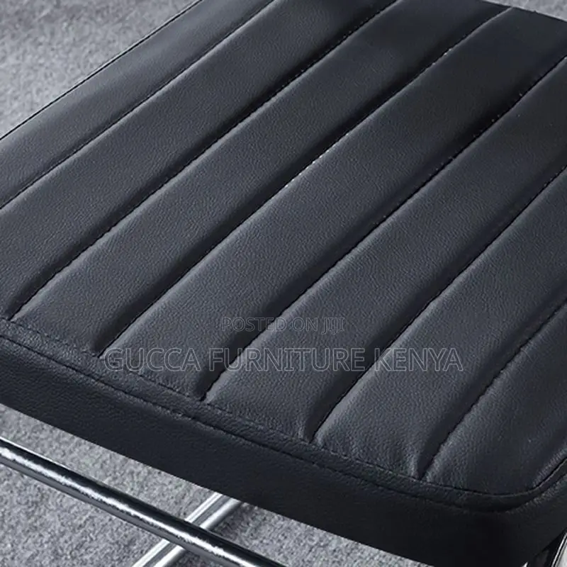 Office Chairs: Black Leather Conference Room Seat