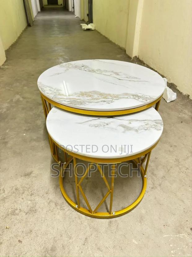 Hot Dealwhite Nesting Coffee Table Marble Effect (Mdf - main view