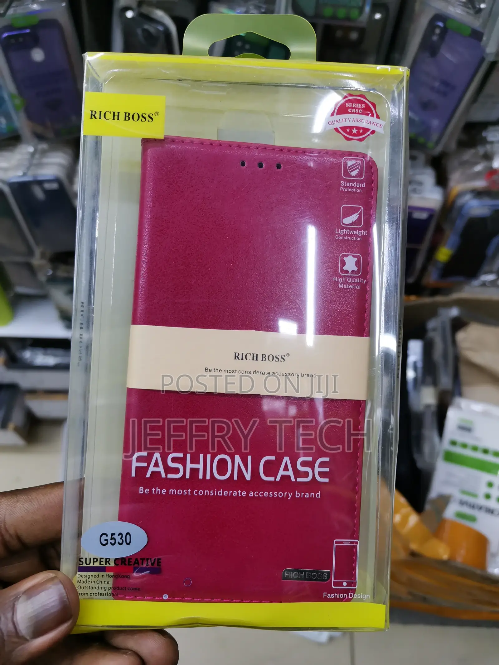 Universal Rich Boss Flip Cover for Samsung G530 -Pink