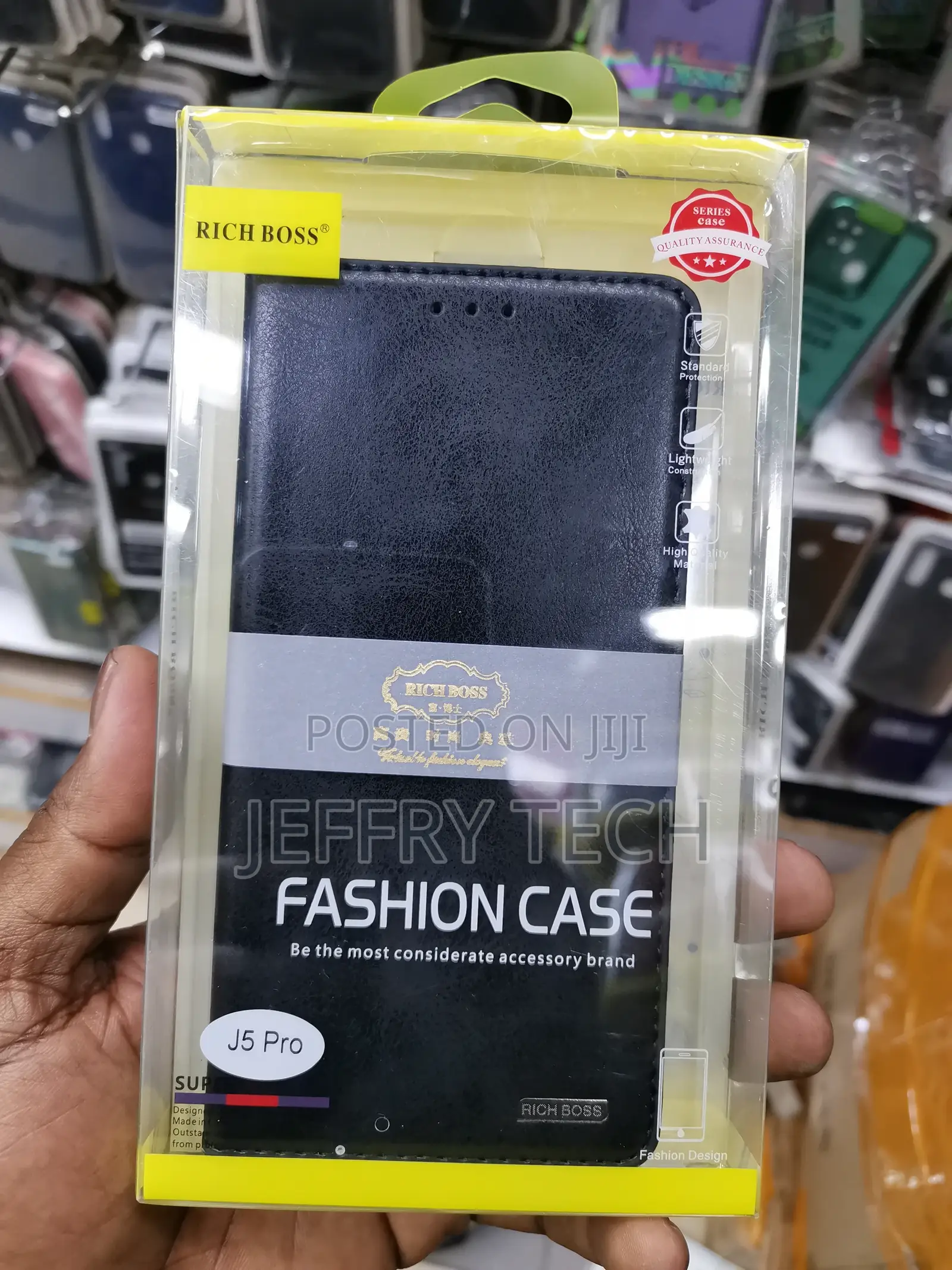 Universal Richboss Flip Case for Samsung J5 Pro-Black