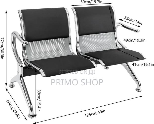 2-Seater Reception Bench -Office Waiting Chairs - thumbnail 4