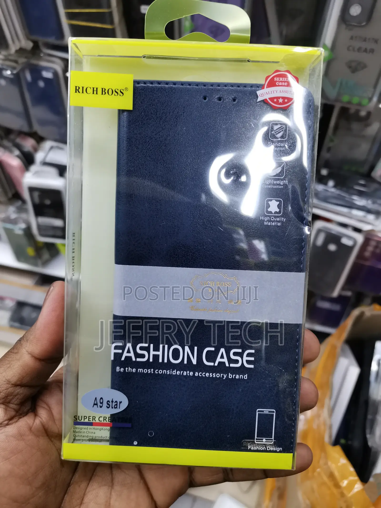 Universal Rich Boss Flip Cover for Galaxy A9 Star -Black