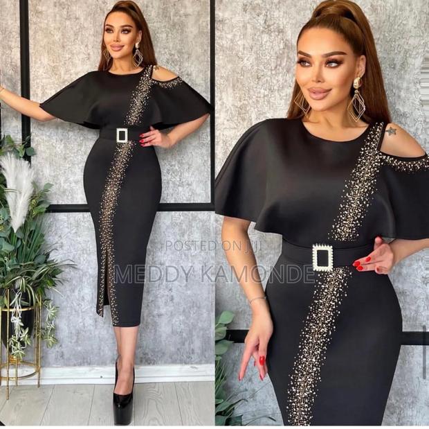 Sky Blue/Black Beaded Dress - thumbnail 2