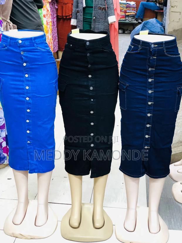 Grey/Black/Blue Jeans Skirt - thumbnail 2