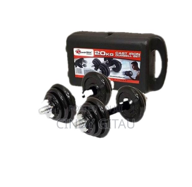 Silver 20kg Adjustable Chromed Cast Iron Dumbbell