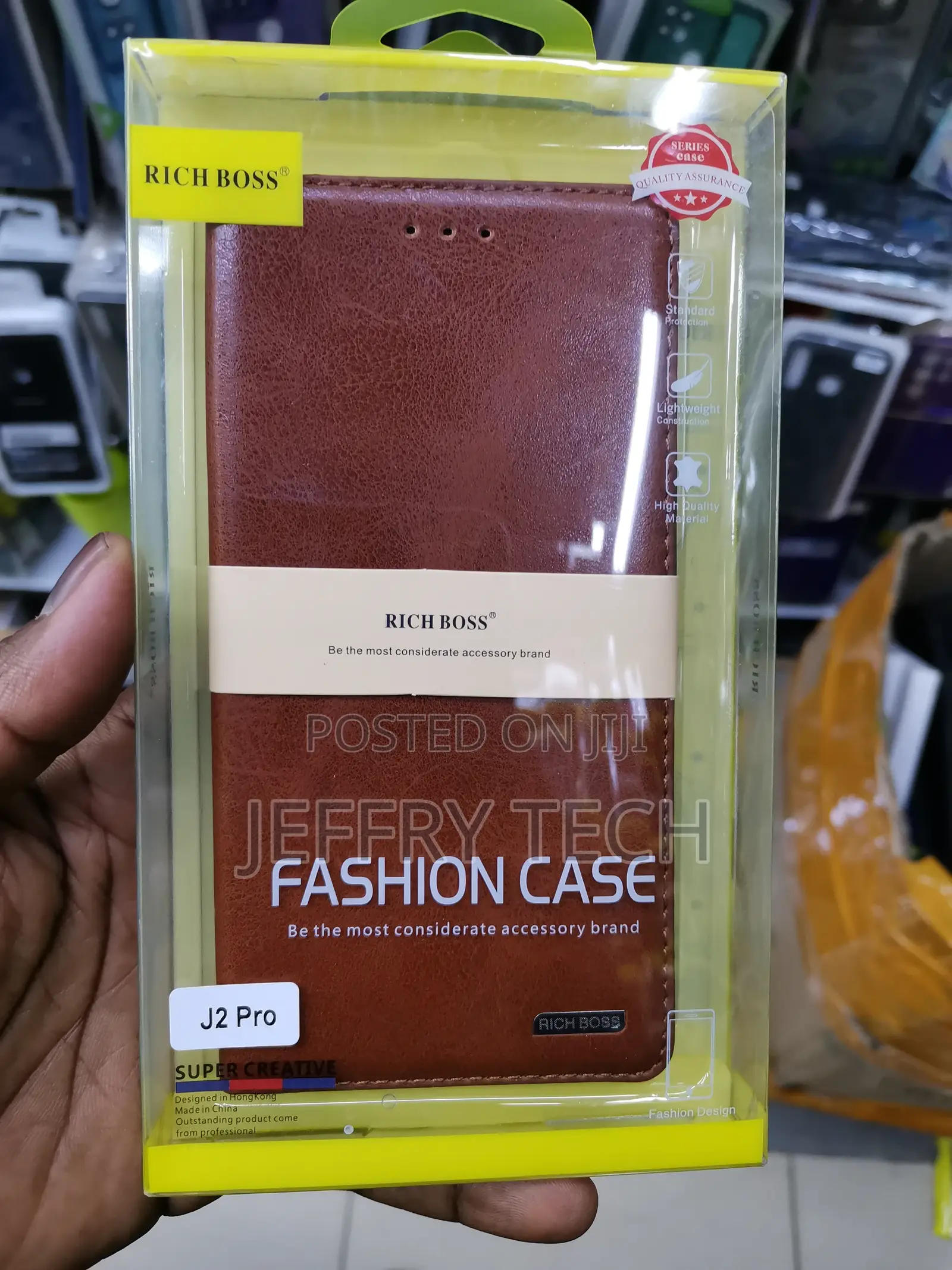 Universal Rich Boss Flip Cover for Samsung J2 Pro-Brown