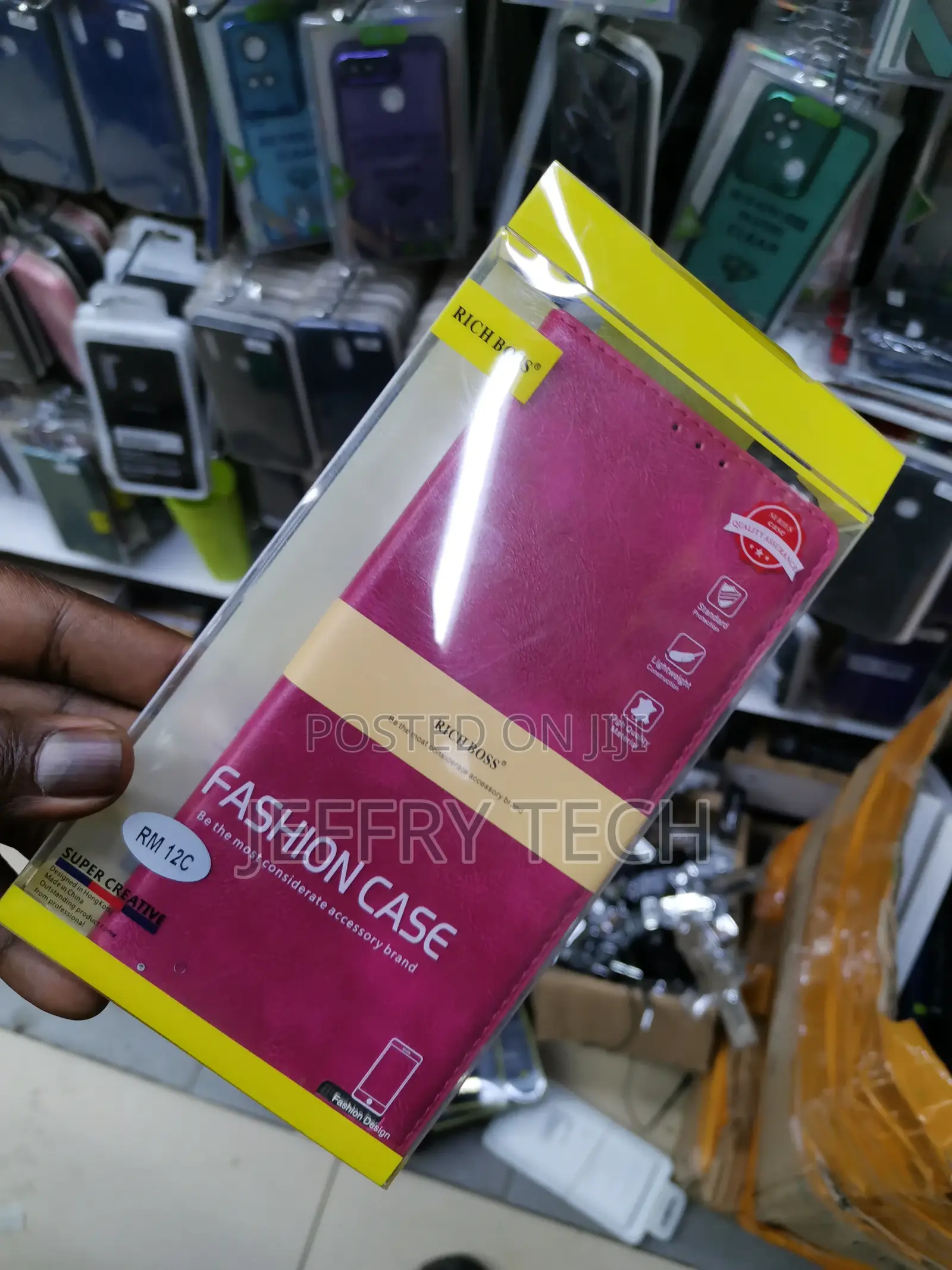 Universal Richboss Flip Cover for Redmi 12 C -Pink