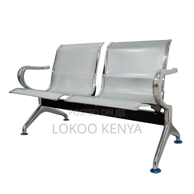 Office Benches: 2-Seater Non-Padded Metallic Waiting Bench - thumbnail 4