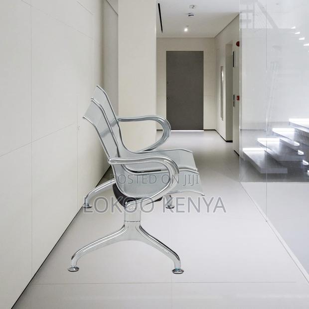 Office Benches: 2-Seater Non-Padded Metallic Waiting Bench - thumbnail 2
