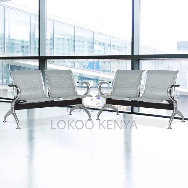 Office Benches: 2-Seater Non-Padded Metallic Waiting Bench