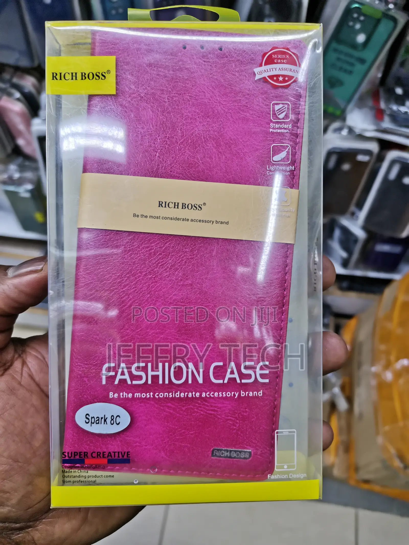 Universal Richboss Flip Cover for Spark 8c -Pink