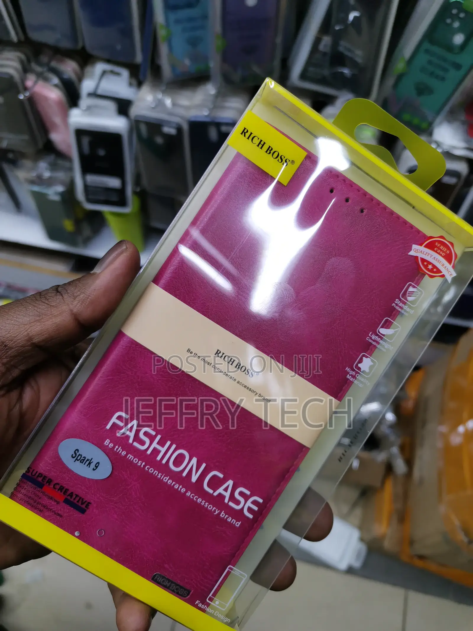 Universal Richboss Flip Cover for Tecno Spark 9 -Pink