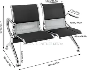 Office Benches:2-Seater Padded Airport Waiting Bench