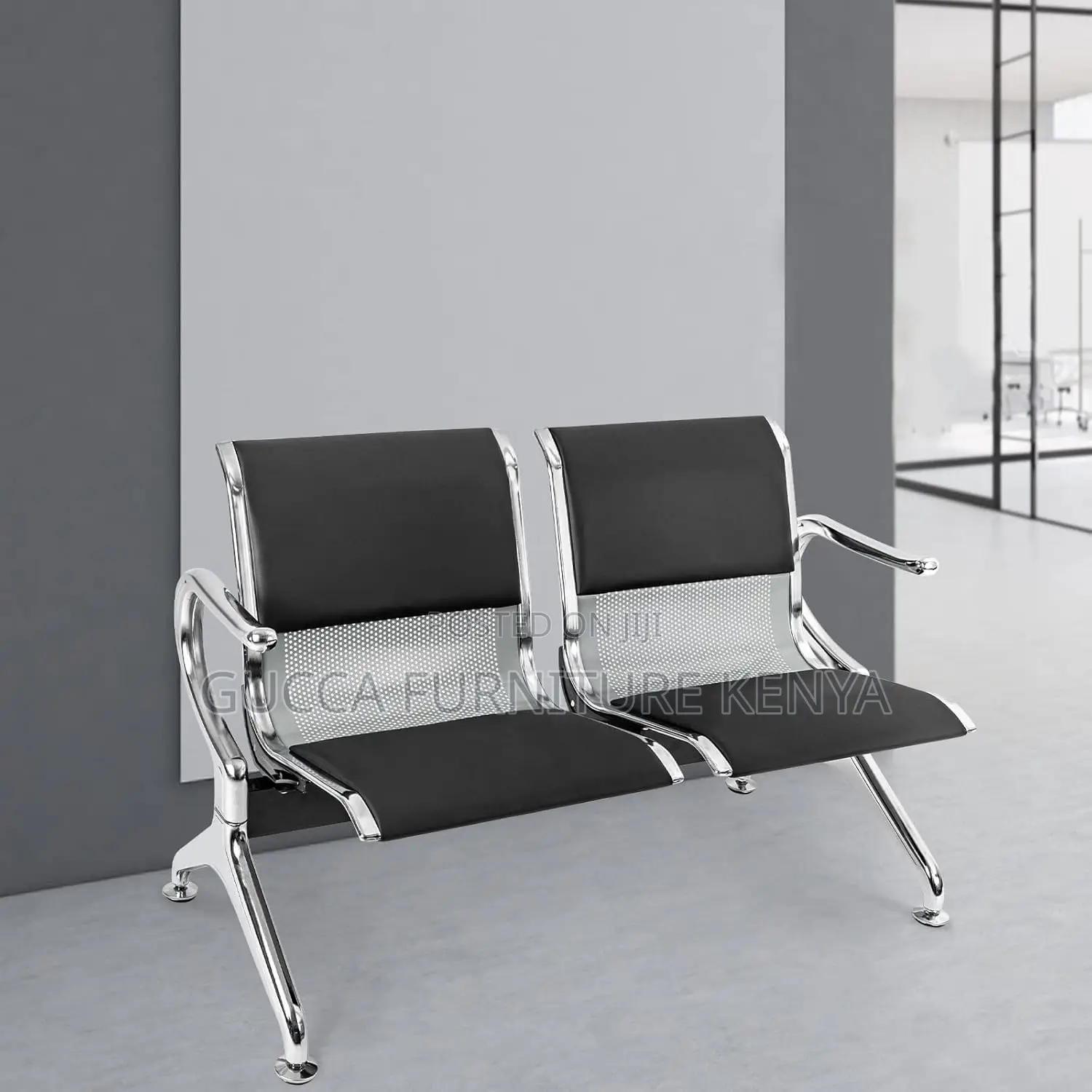 Office Benches:2-Seater Padded Airport Waiting Bench