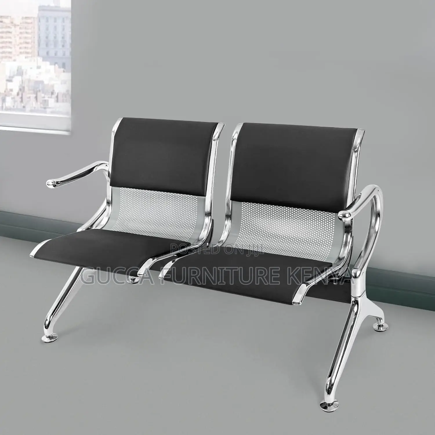 Office Benches:2-Seater Padded Airport Waiting Bench