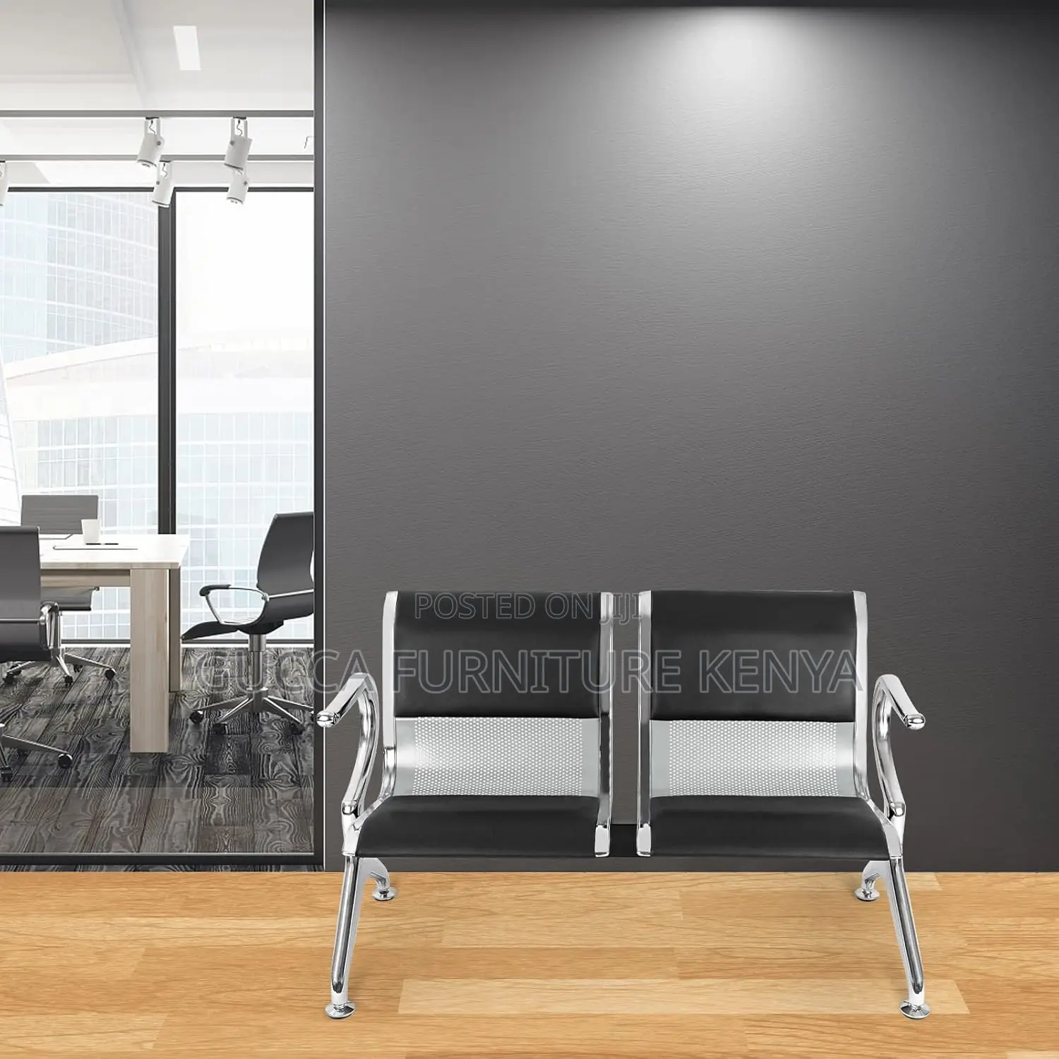 Office Benches:2-Seater Padded Airport Waiting Bench