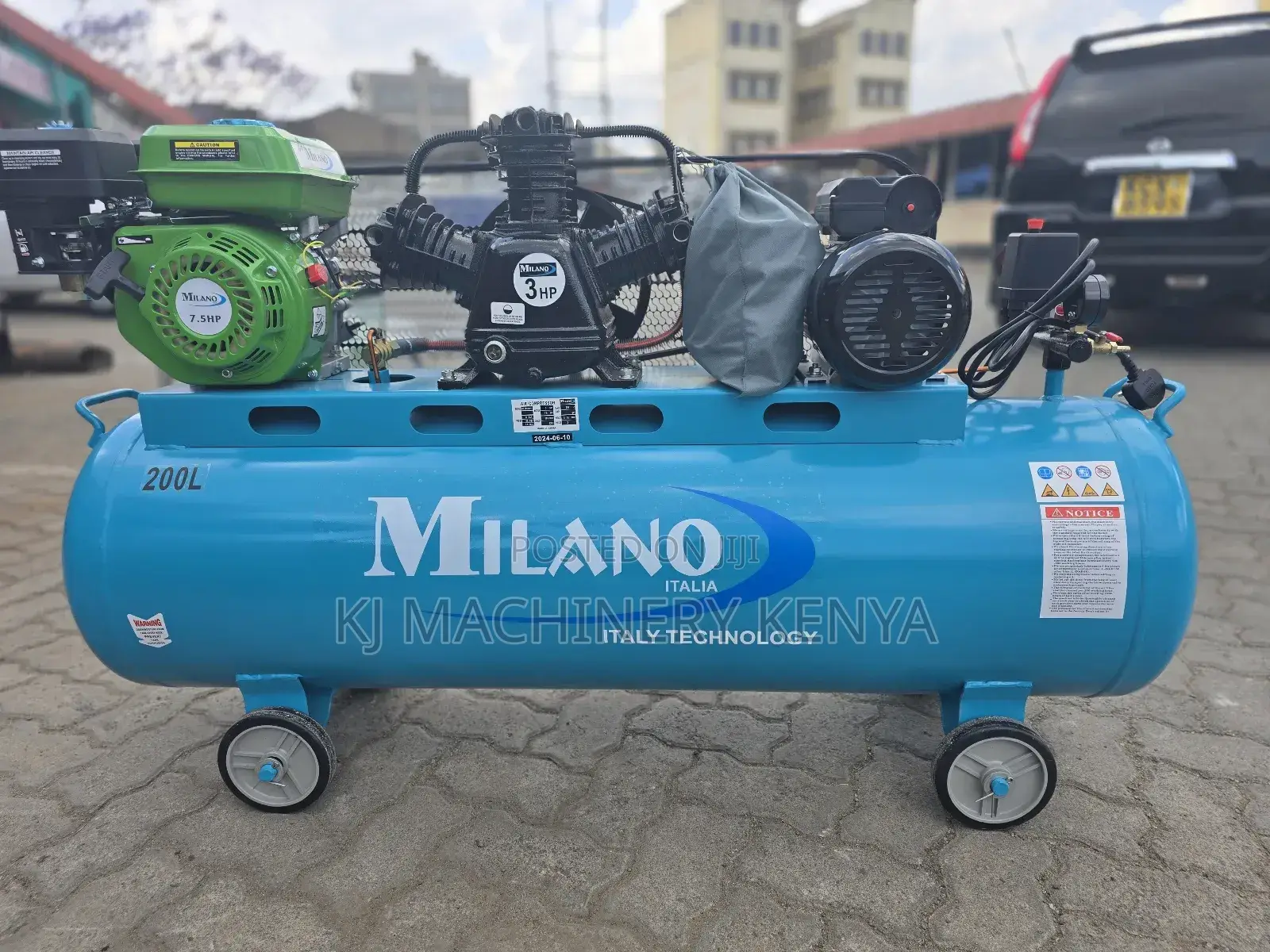 Combined Petrol Electric Air Compressor - 200litres