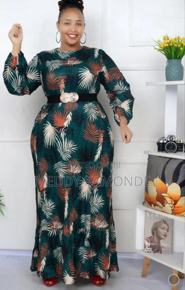 Green/Brown Colored Church Dress - thumbnail 2