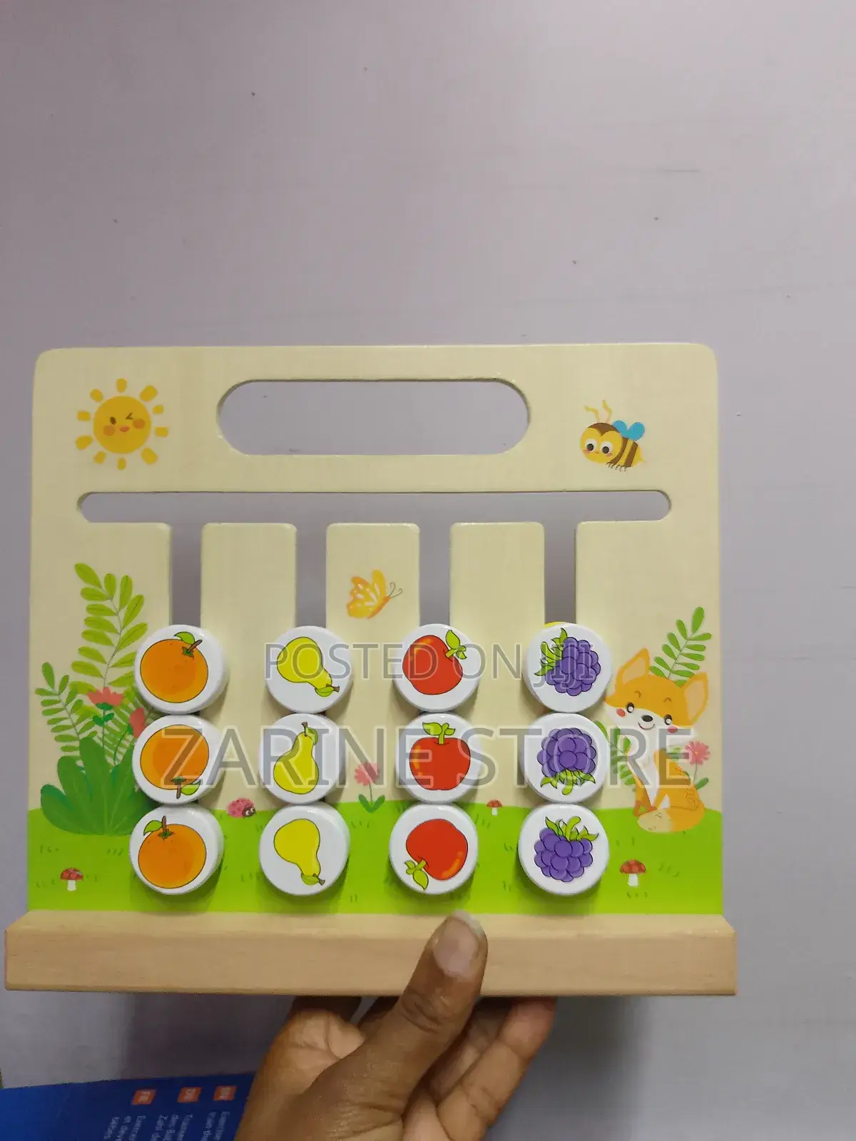 Kids Colour Fruits Board Game, Wooden Game for Education