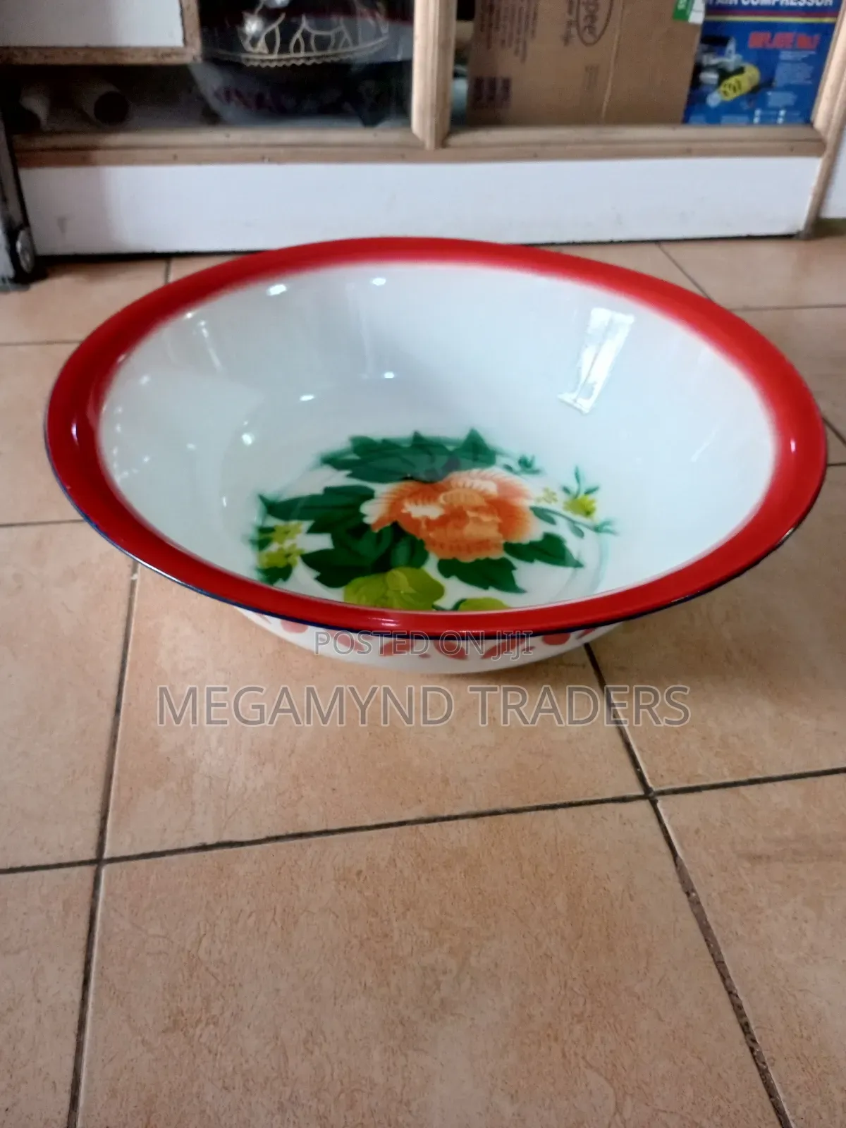 Enamel Bowl 55 Cm /Big Enamel Basin /Dowry Rurachio Gift