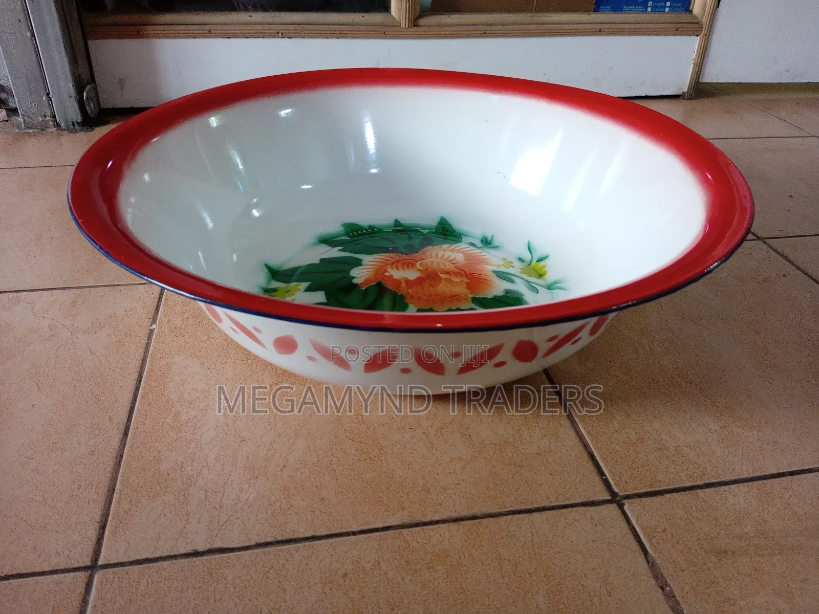 Enamel Bowl 55 Cm /Big Enamel Basin /Dowry Rurachio Gift