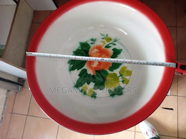 Enamel Bowl 55 Cm /Big Enamel Basin /Dowry Rurachio Gift - thumbnail 4