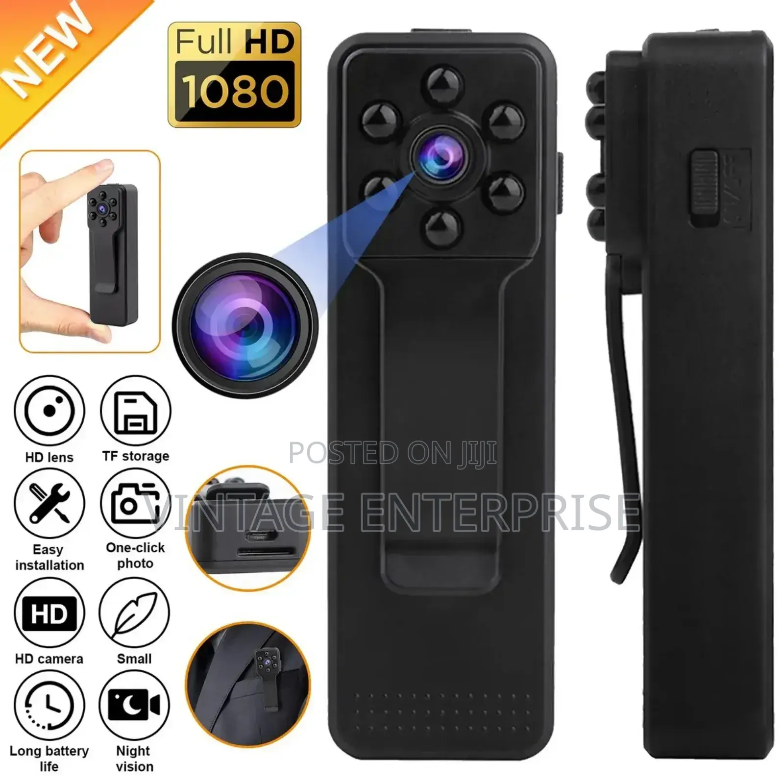 *1080p Hd Mini Rechargeable Body Hidden Camera*