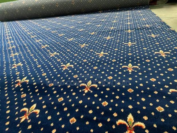 Blue-Golden Wall to Wall Carpet