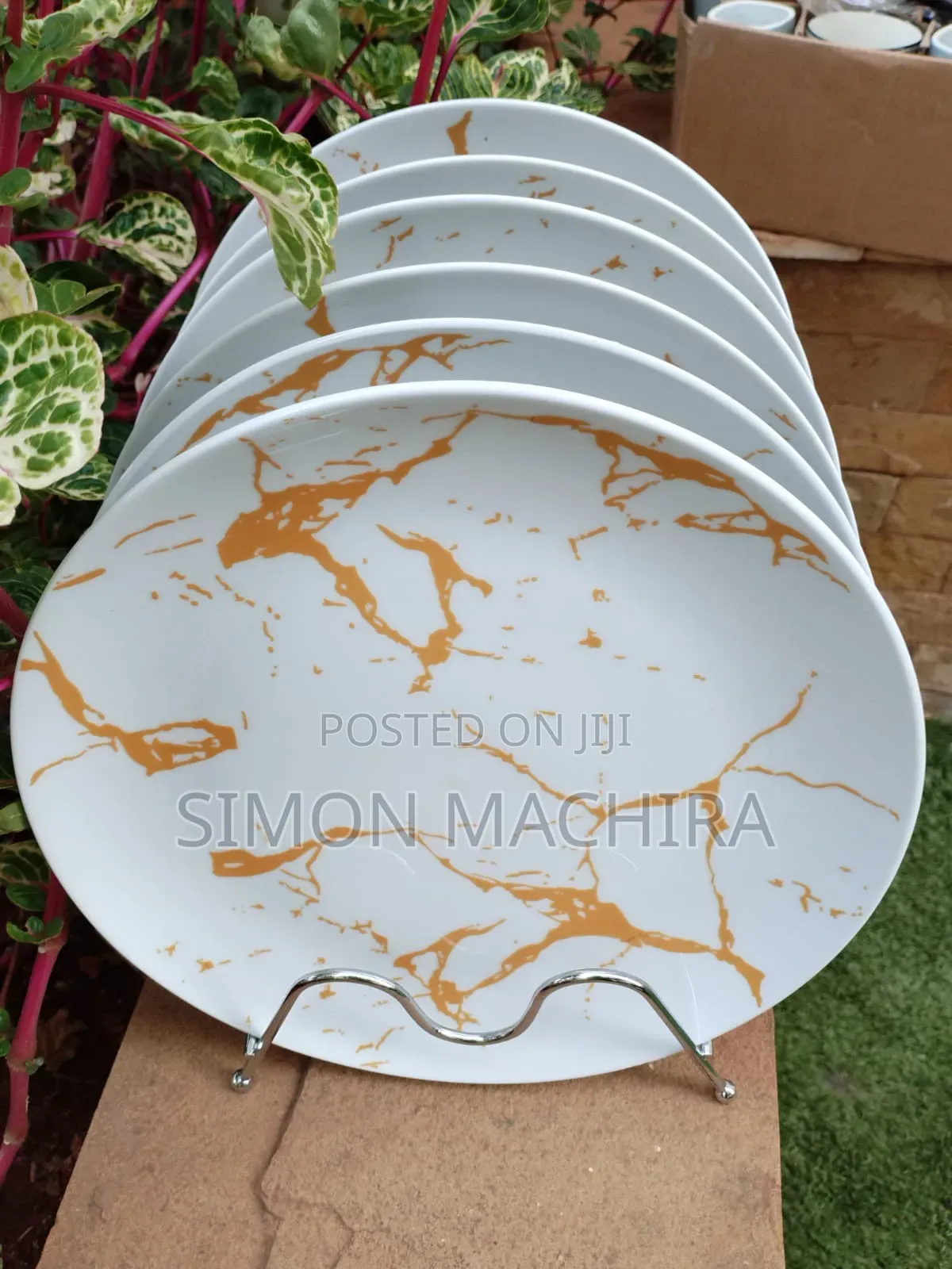 6pcs Marble Ceramic Dinner Plates