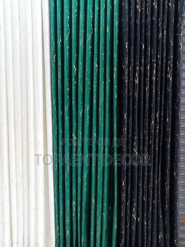 Velvet Green, White and Black Window Curtains - main view