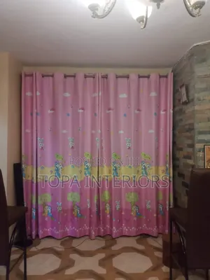 Pink Cartoon Window Curtains Pink Cartoon Window Curtains
