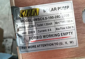 Kunda 190m 2200watts Brushless Submersible Solar Water Pump