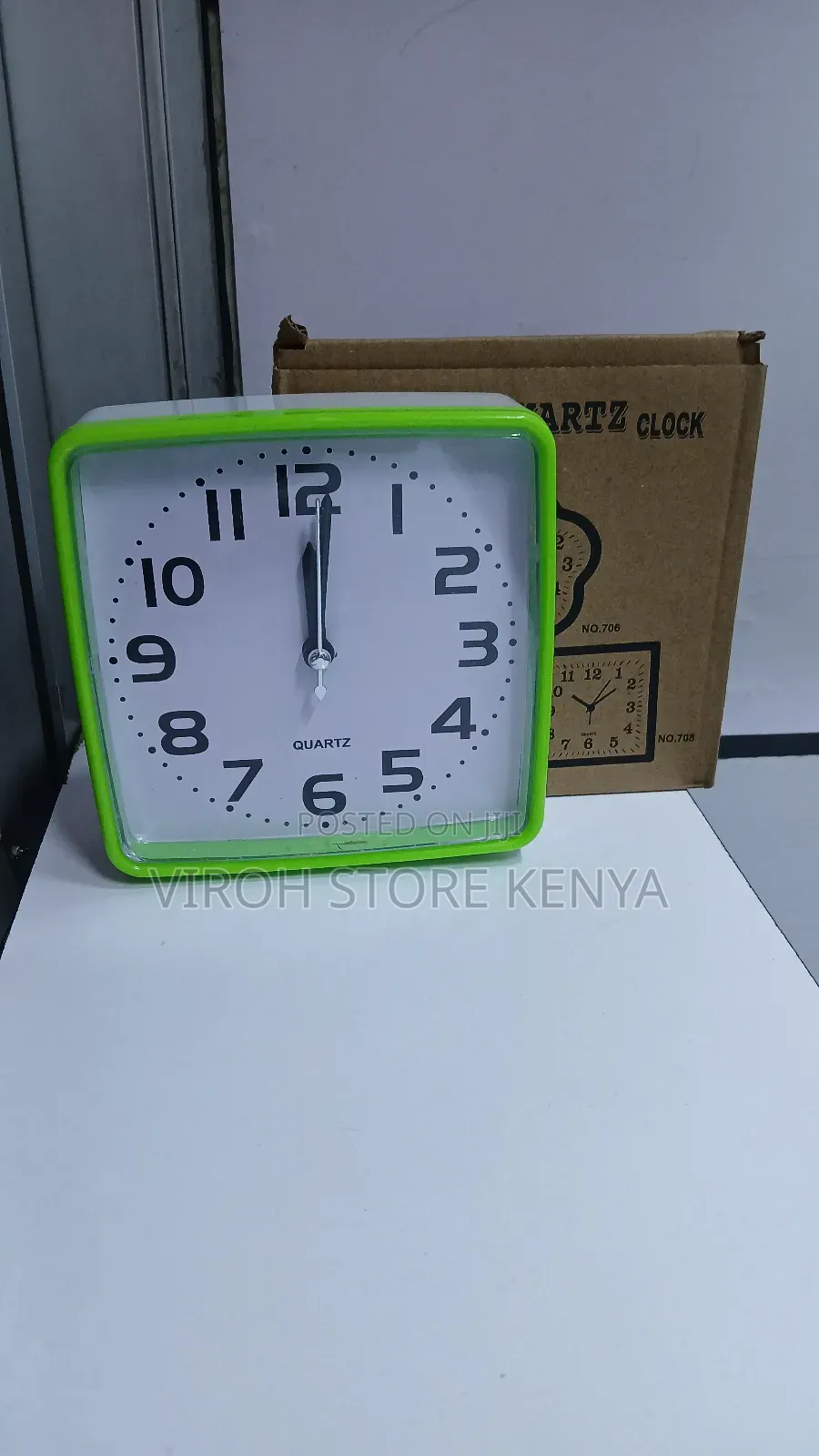Rectangular Quarter Clock Table Top Alarm Clock + Battery