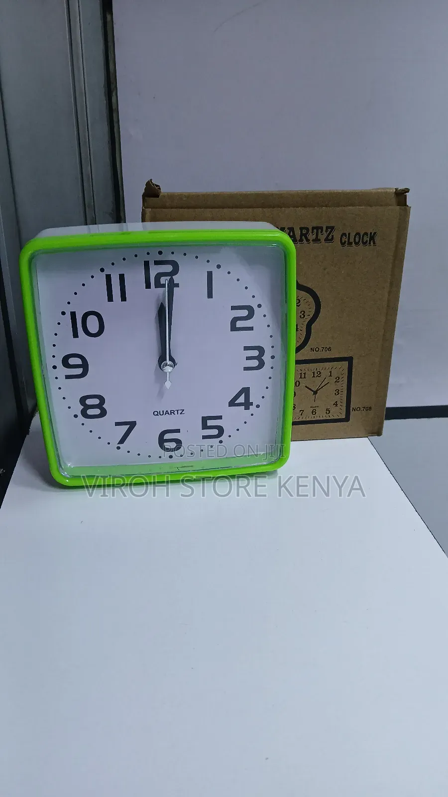 Rectangular Quarter Clock Table Top Alarm Clock + Battery