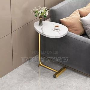 White Minimalistic Luxurious Side Table - thumbnail 2