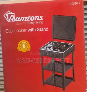 Ramtons 4 Burner With Shelves Standing Cooker