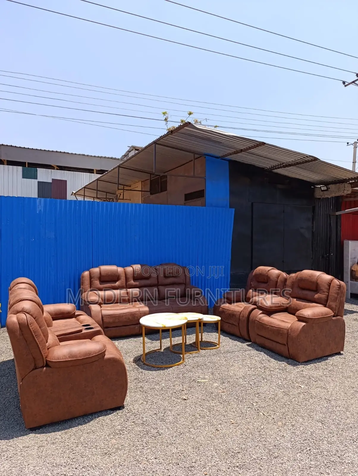 Dark Brown 7 Seater Reclinerlike Sofa
