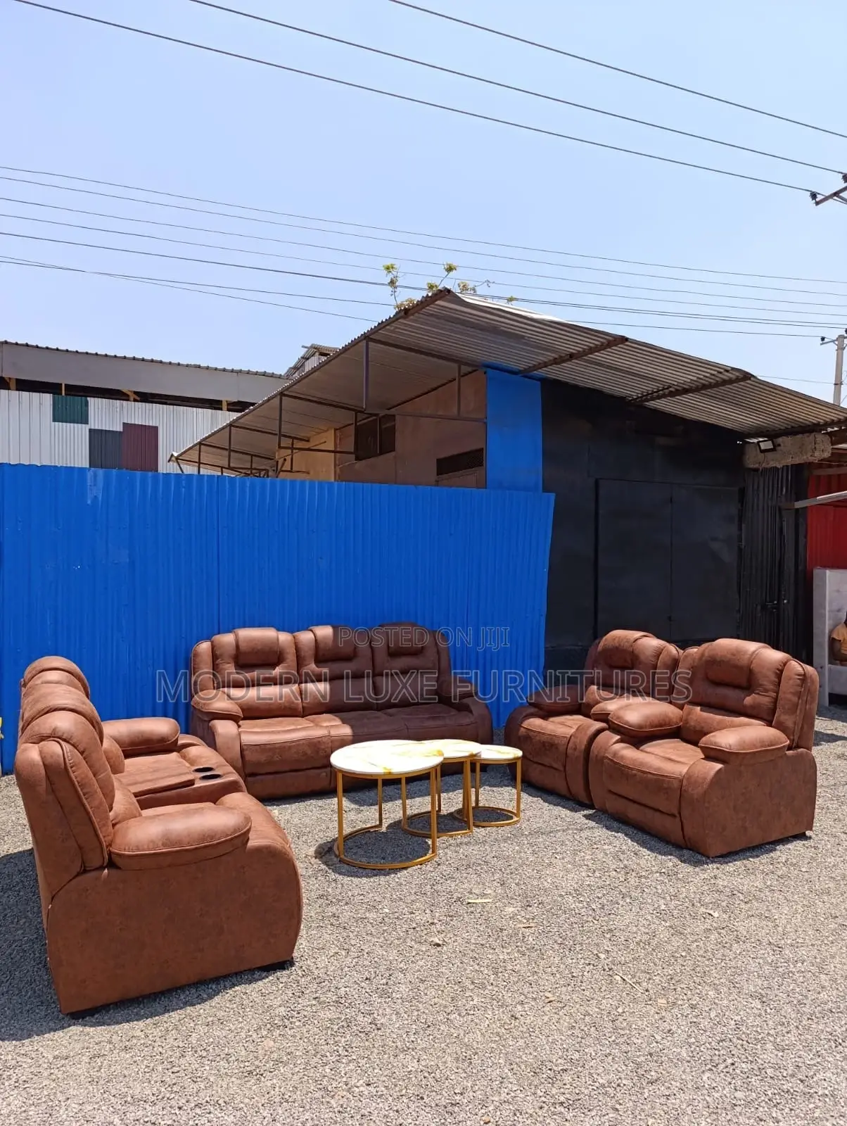 Dark Brown 7 Seater Reclinerlike Sofa