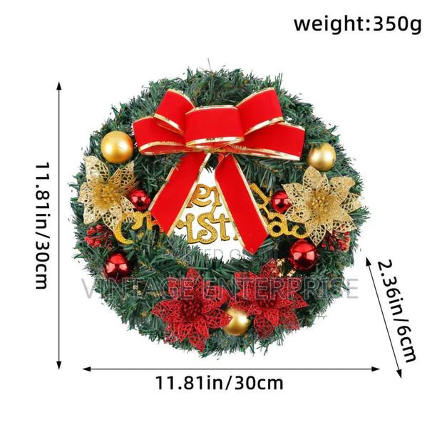 30cm Christmas Wreath With Lights** - main view