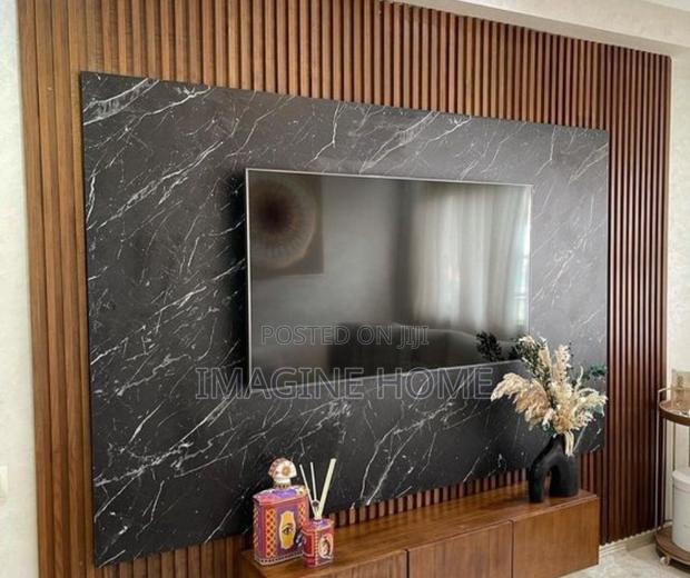 Dark Brown Marble Sheets/ Fluted Wall Panels - main view