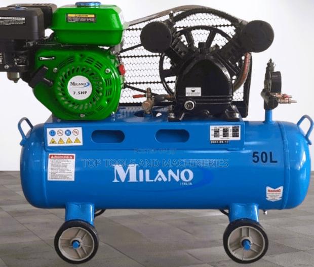 Milano 7.5hp Engine 50 LTRS Compressor Double Piston