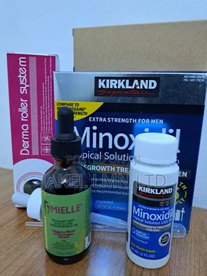 Kirkland Minoxidil + Mielle Rosemary Mint + Derma Roller