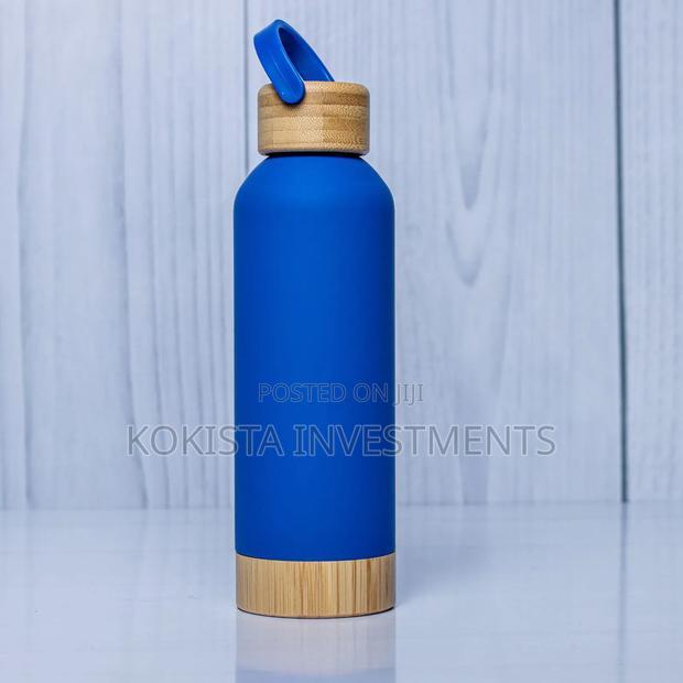 Thermo Flask/ Bottles With Wooden Lid and Base - thumbnail 2
