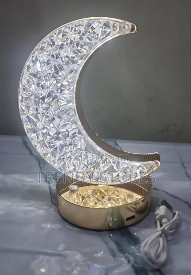 Crescent White Light Table Lamp