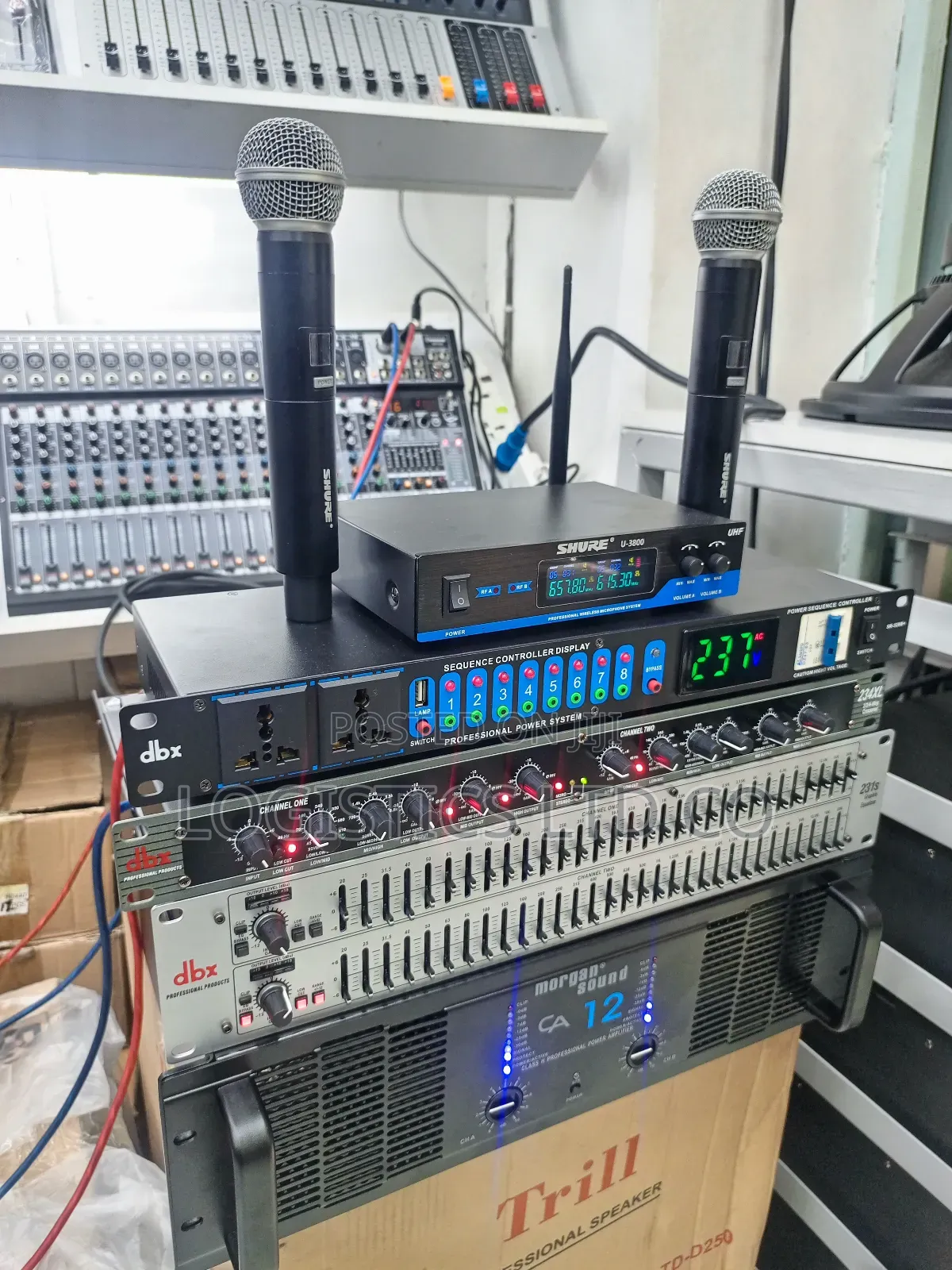 PA Sound System Full Set Mixer to Amplifier Machine Only