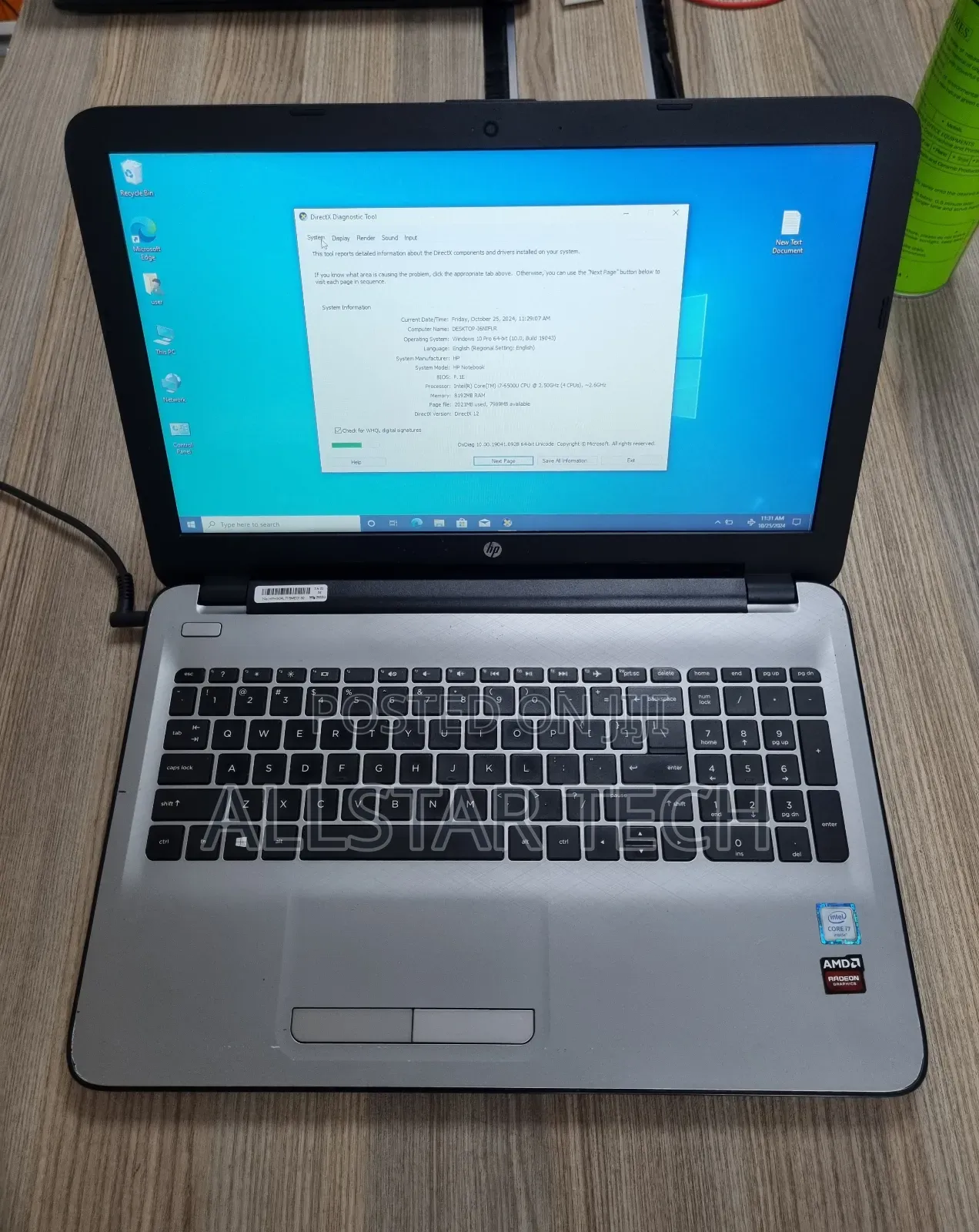 Laptop HP 15-Dw0037wm 8GB Intel Core I7 HDD 1T