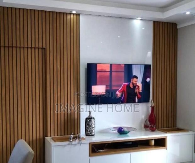 White Marble Sheets Brown Fluted Wall Panels