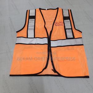 Customized Perforated Orange Reflective Vest - main view