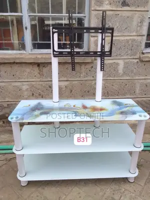 Restocked White Executive Glass Tv Stand With
